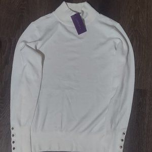 Lascana Mock Neck Sweater Off White